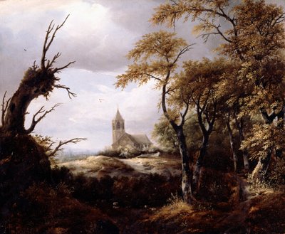 Landschaft mit Kirche von Jacob van Ruisdael